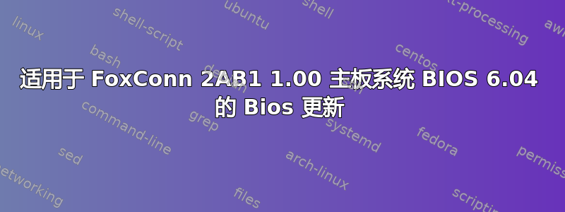 适用于 FoxConn 2AB1 1.00 主板系统 BIOS 6.04 的 Bios 更新