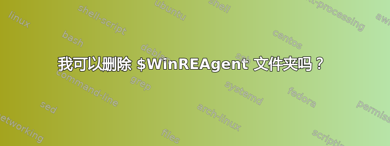 我可以删除 $WinREAgent 文件夹吗？