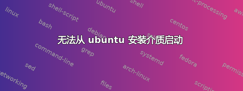 无法从 ubuntu 安装介质启动