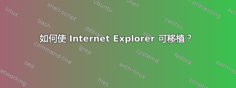 如何使 Internet Explorer 可移植？