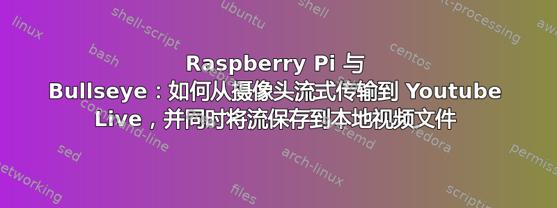 Raspberry Pi 与 Bullseye：如何从摄像头流式传输到 Youtube Live，并同时将流保存到本地视频文件