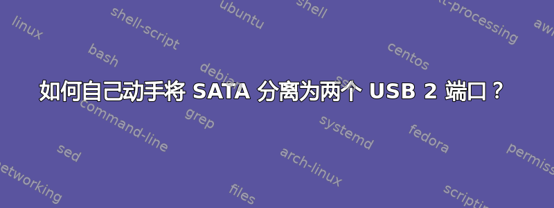 如何自己动手将 SATA 分离为两个 USB 2 端口？