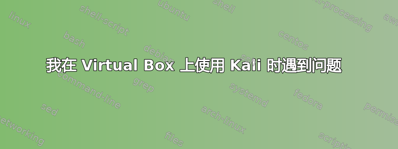 我在 Virtual Box 上使用 Kali 时遇到问题 