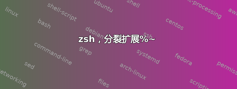 zsh，分裂扩展%~