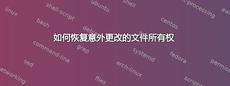 如何恢复意外更改的文件所有权