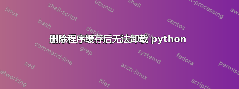 删除程序缓存后无法卸载 python