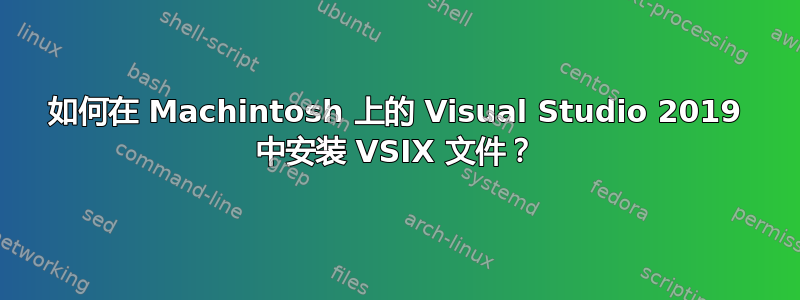 如何在 Machintosh 上的 Visual Studio 2019 中安装 VSIX 文件？