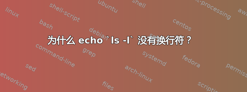 为什么 echo `ls -l` 没有换行符？ 