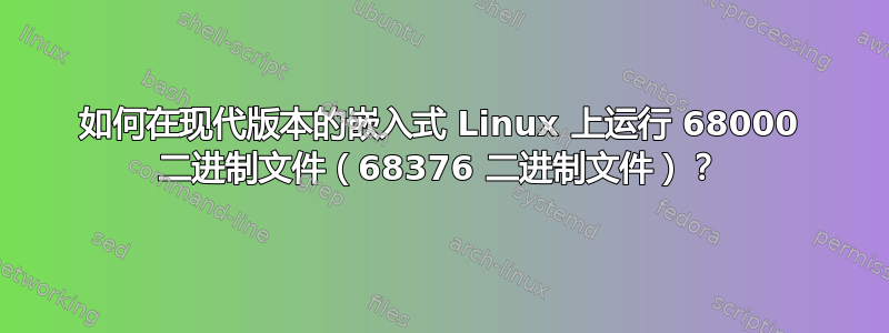 如何在现代版本的嵌入式 Linux 上运行 68000 二进制文件（68376 二进制文件）？