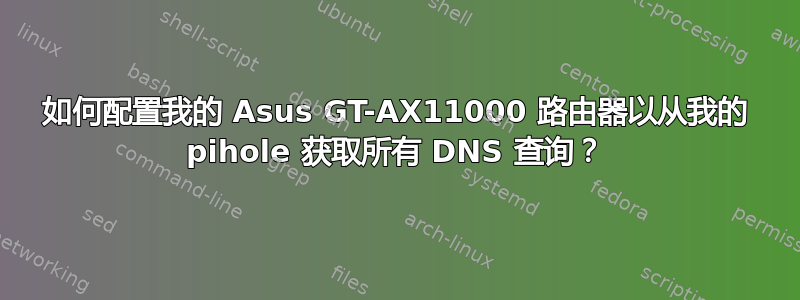 如何配置我的 Asus GT-AX11000 路由器以从我的 pihole 获取所有 DNS 查询？