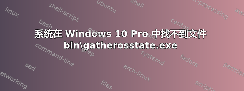 系统在 Windows 10 Pro 中找不到文件 bin\gatherosstate.exe