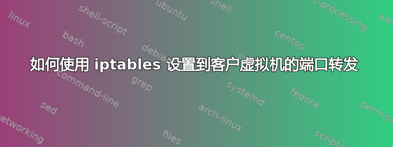 如何使用 iptables 设置到客户虚拟机的端口转发