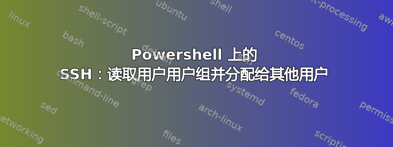 Powershell 上的 SSH：读取用户用户组并分配给其他用户