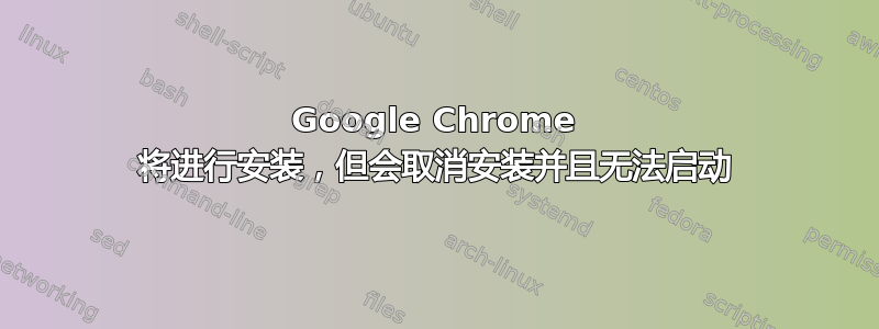 Google Chrome 将进行安装，但会取消安装并且无法启动