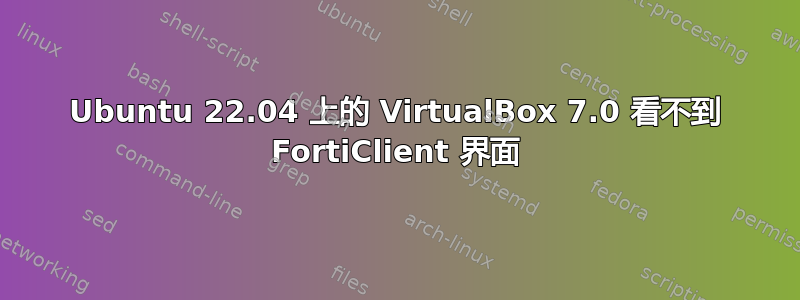 Ubuntu 22.04 上的 VirtualBox 7.0 看不到 FortiClient 界面