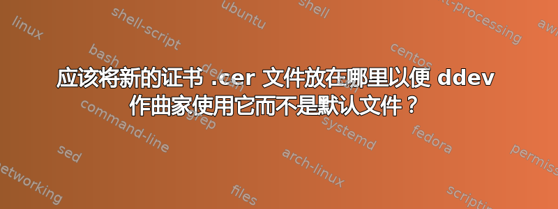 应该将新的证书 .cer 文件放在哪里以便 ddev 作曲家使用它而不是默认文件？