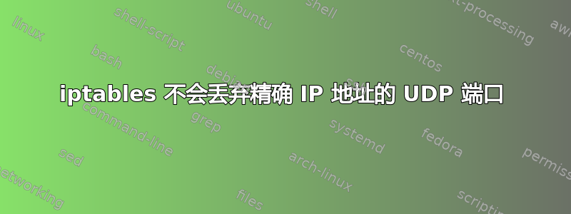 iptables 不会丢弃精确 IP 地址的 UDP 端口