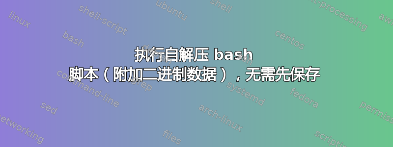 执行自解压 bash 脚本（附加二进制数据），无需先保存