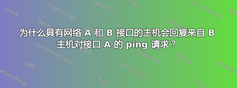 为什么具有网络 A 和 B 接口的主机会回复来自 B 主机对接口 A 的 ping 请求？