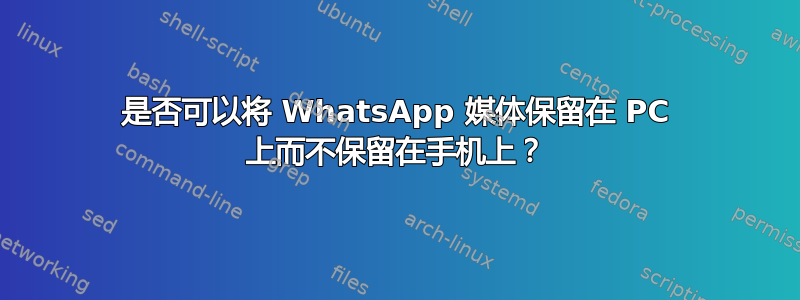 是否可以将 WhatsApp 媒体保留在 PC 上而不保留在手机上？