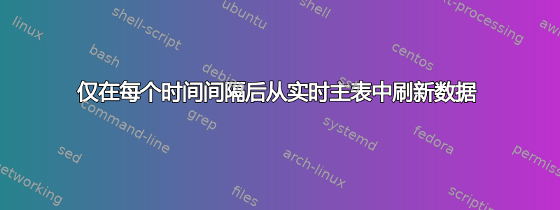 仅在每个时间间隔后从实时主表中刷新数据