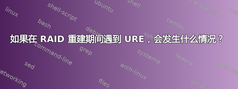 如果在 RAID 重建期间遇到 URE，会发生什么情况？