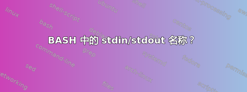 BASH 中的 stdin/stdout 名称？