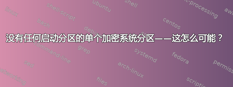 没有任何启动分区的单个加密系统分区——这怎么可能？