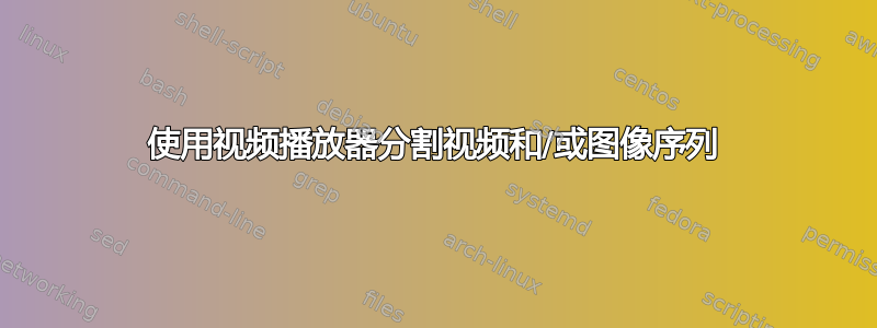 使用视频播放器分割视频和/或图像序列