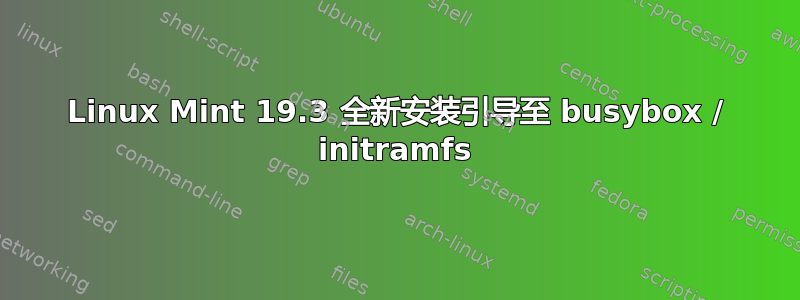 Linux Mint 19.3 全新安装引导至 busybox / initramfs