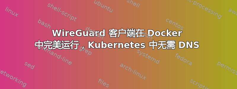 WireGuard 客户端在 Docker 中完美运行，Kubernetes 中无需 DNS