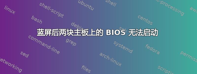 蓝屏后两块主板上的 BIOS 无法启动