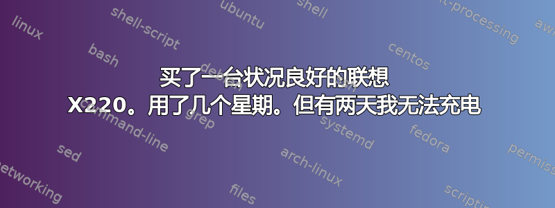 买了一台状况良好的联想 X220。用了几个星期。但有两天我无法充电