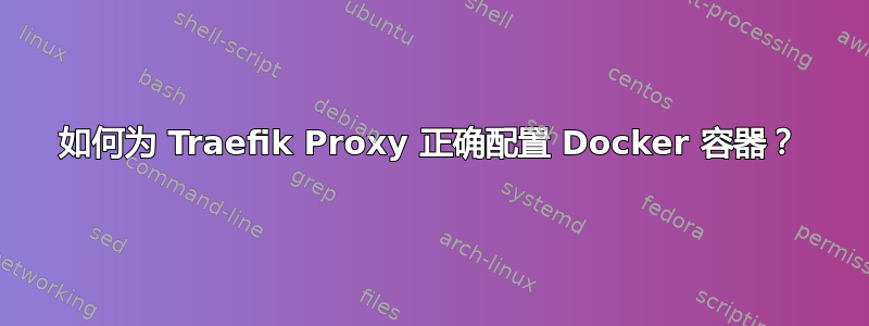 如何为 Traefik Proxy 正确配置 Docker 容器？