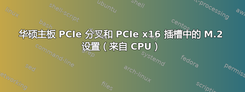 华硕主板 PCIe 分叉和 PCIe x16 插槽中的 M.2 设置（来自 CPU）