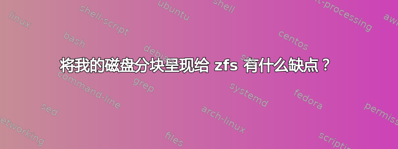 将我的磁盘分块呈现给 zfs 有什么缺点？