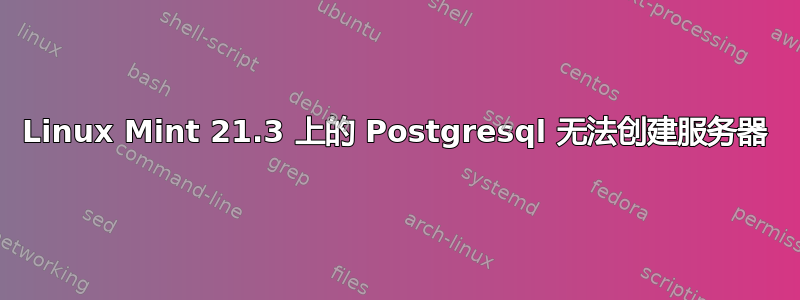 Linux Mint 21.3 上的 Postgresql 无法创建服务器