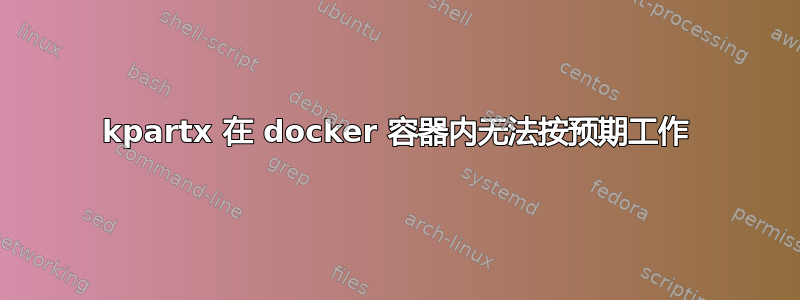 kpartx 在 docker 容器内无法按预期工作