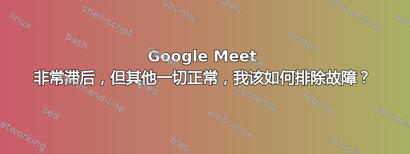 Google Meet 非常滞后，但其他一切正常，我该如何排除故障？