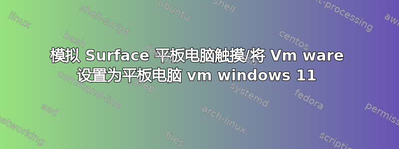 模拟 Surface 平板电脑触摸/将 Vm ware 设置为平板电脑 vm windows 11