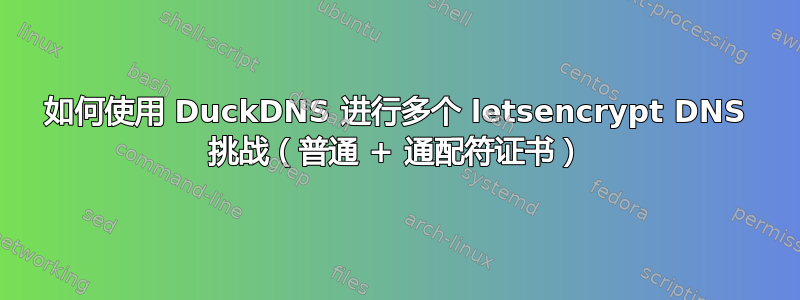 如何使用 DuckDNS 进行多个 letsencrypt DNS 挑战（普通 + 通配符证书）