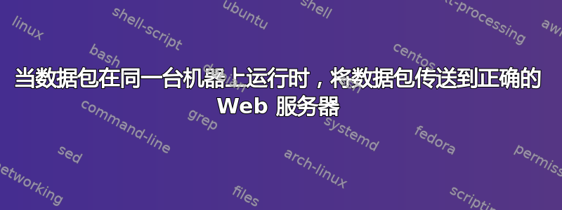 当数据包在同一台机器上运行时，将数据包传送到正确的 Web 服务器