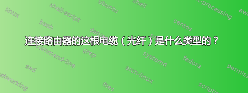 连接路由器的这根电缆（光纤）是什么类型的？