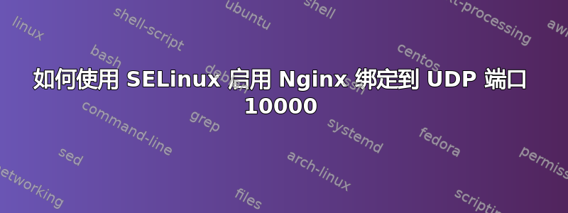 如何使用 SELinux 启用 Nginx 绑定到 UDP 端口 10000