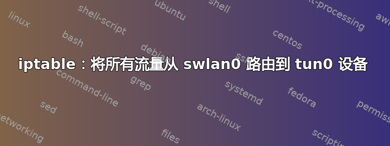 iptable：将所有流量从 swlan0 路由到 tun0 设备