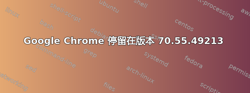 Google Chrome 停留在版本 70.55.49213