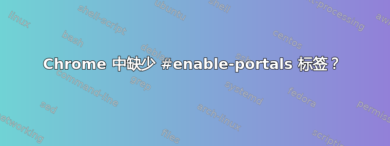 Chrome 中缺少 #enable-portals 标签？