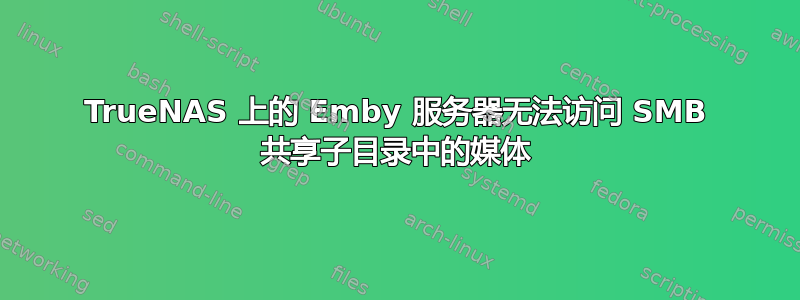 TrueNAS 上的 Emby 服务器无法访问 SMB 共享子目录中的媒体