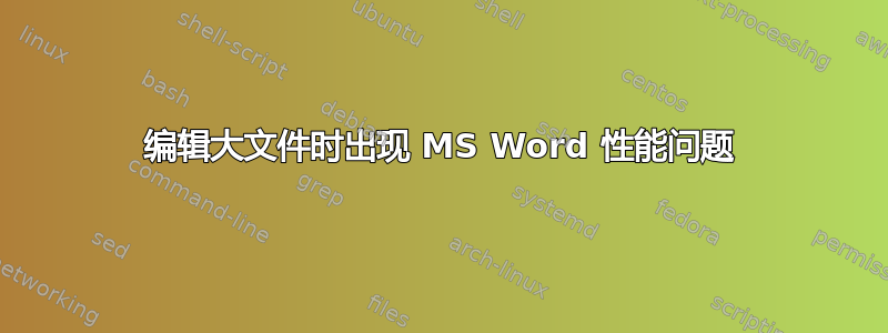 编辑大文件时出现 MS Word 性能问题