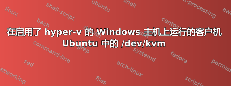 在启用了 hyper-v 的 Windows 主机上运行的客户机 Ubuntu 中的 /dev/kvm